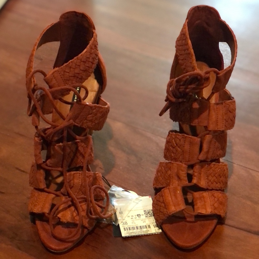 Zara Strappy Woven Heels